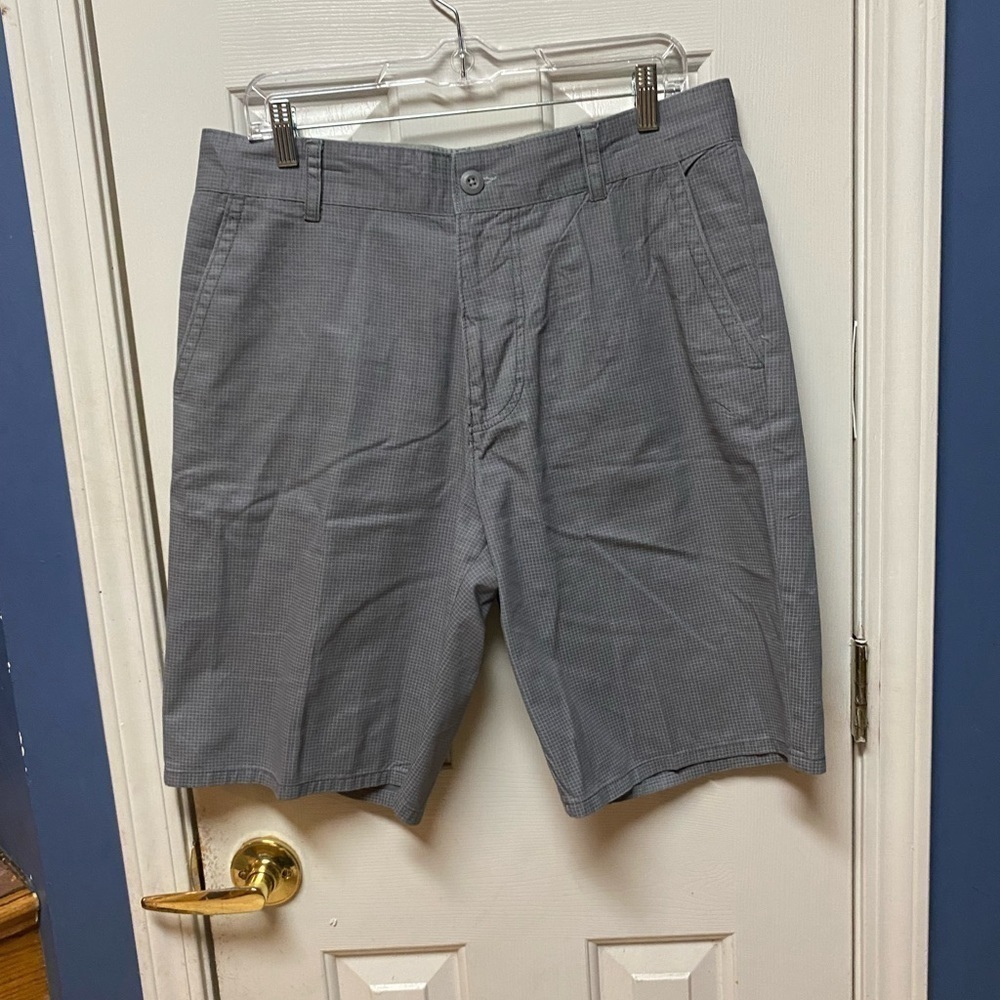 Ocean Pacific Chino Shorts Mens 34 Gray Flat Front Regular Fit Slash Pockets.